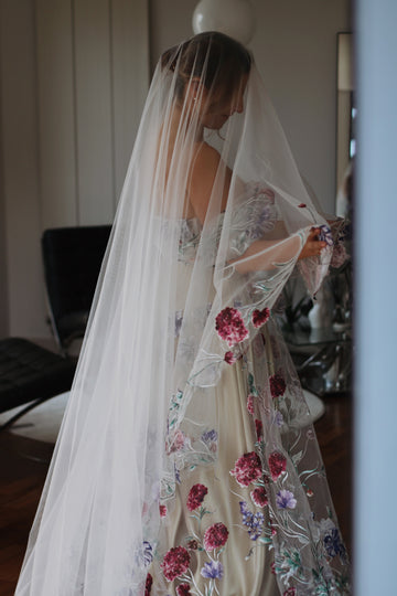 Colour Drop Wedding Veil - Velo Bianco